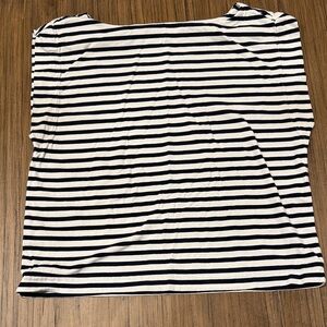 LOFT Navy and White Striped Muscle Shirt